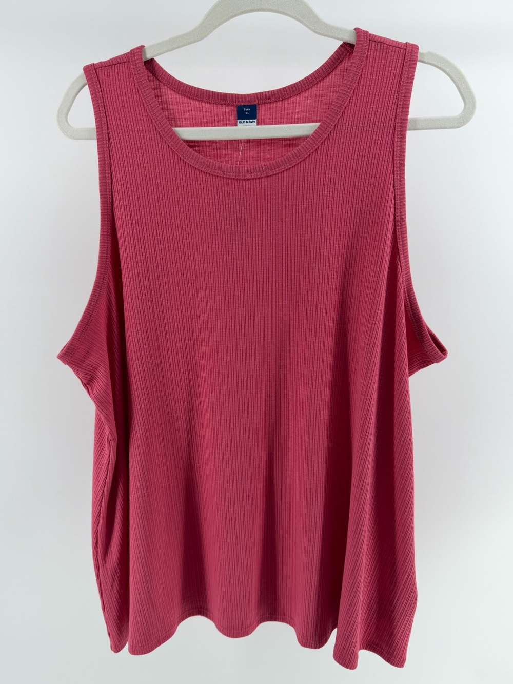 NWT Old Navy Luxe Ribbed Tank Top in Rose Pink, Women's XL - Picture 1 of 6